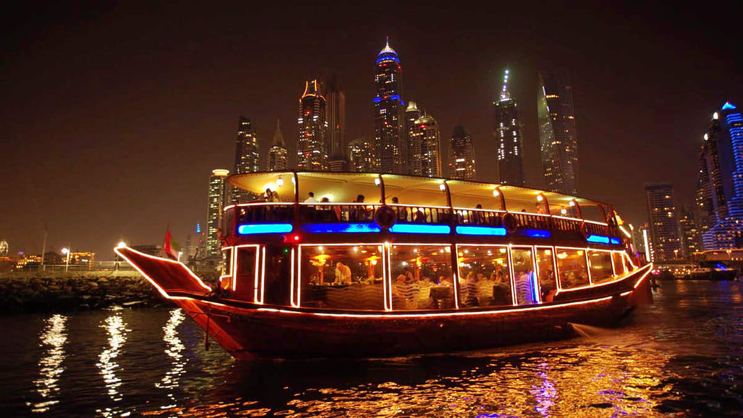 Dhow Cruise in Dubai Creek with Dinner + Arabian Desert Safari